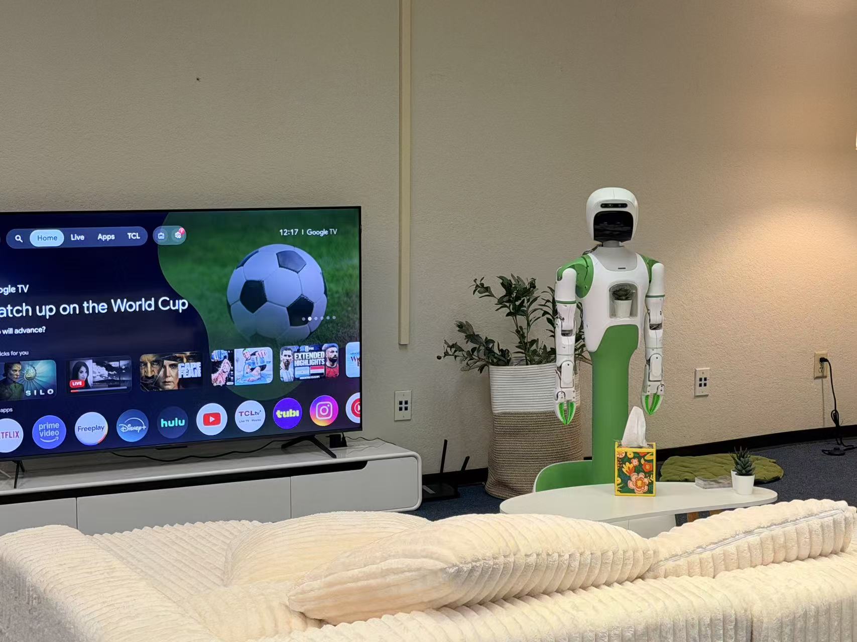KOKO robot standing in a living room.