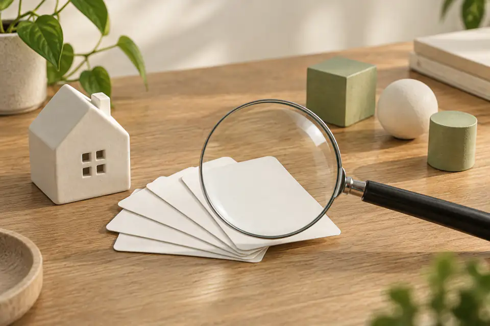 Abstract search path connecting several typed query cards to one verified Homebot One result